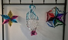 80s foil christmas decorations vintage honeycomb retro party hanging ornaments B