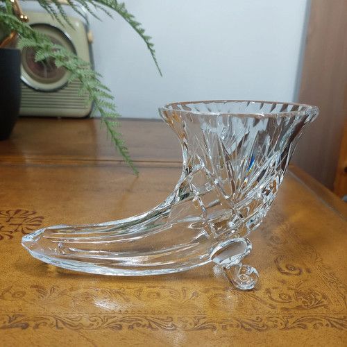 Vintage cut crystal cornucopia - vintage,