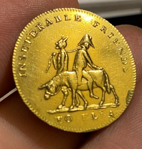 1814 gilt brass satirical - brass,