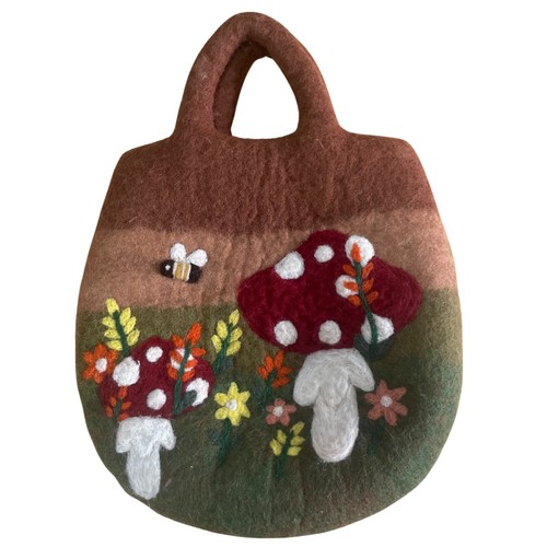 Mushroom garden felted wool - mushroom,