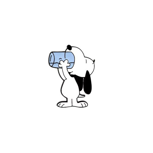 Snoopy enjoying drink from - drink,