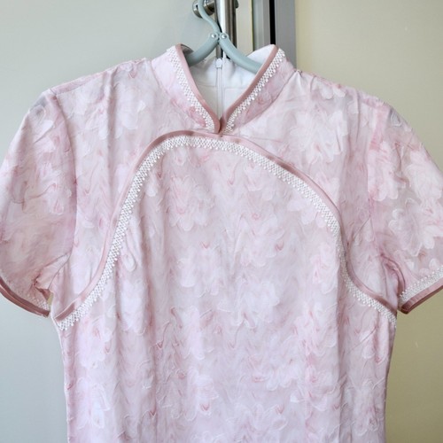 Pink flora qipao a line - flora,
