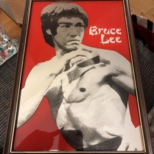 Bruce Lee Framed Mirror Picture -vintage Photo Frame Printed On Glass