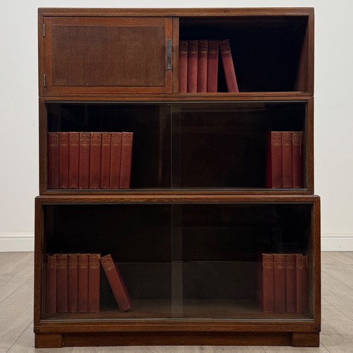 Antique oak stacking bookcase - antique,