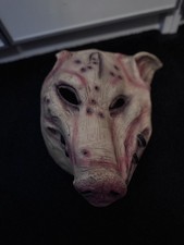Pig Mask Head Halloween Saw Horrifying Scary Cosplay Party Animal Horror Props