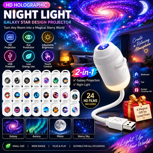 Galaxy star projector - 2-in-1,