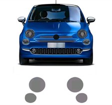 For FIAT 500 ABARTH 2013-24 BLACK TINT SMOKED HEADLIGHT PROTECTOR FILM PRE-CUT