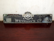 LONDON TRANSPORT BUS SIGN - Weymann's Ltd