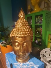 11in Golden resin Buddha head