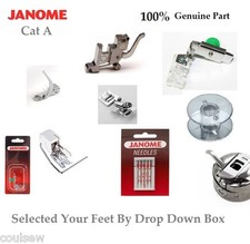 100% Genuine/Universal Janome Feet, Parts Selection For Category A Machines Only