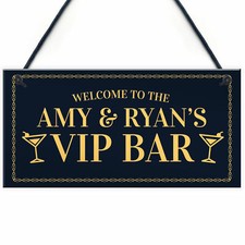 PERSONALISED VIP Bar Sign Home Bar Garden Sign Pub Man Cave Gifts Shed Sign