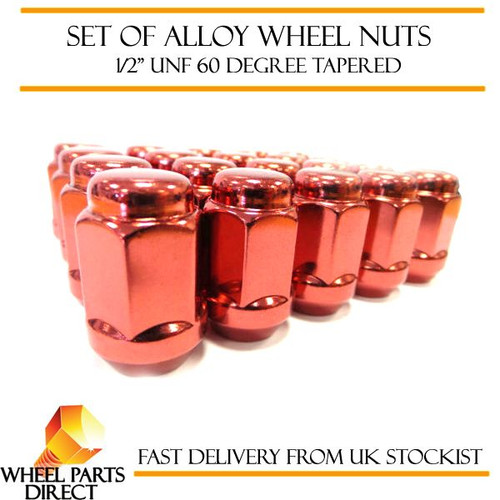 Alloy wheel nuts red - red, 1/2"