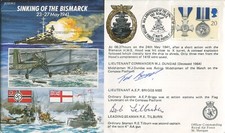 WW2 HMS Hood FDC signed by TWO
