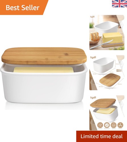 White porcelain butter dish - porcelain,