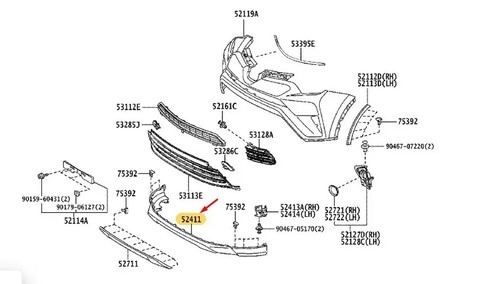 Toyota rav mk4 front bumper - toyota,