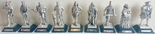 9 ROYAL HAMPSHIRE BRITISH MONARCHS PEWTER FIGURINES.ALL 9 ARE 1 LOT.USED.