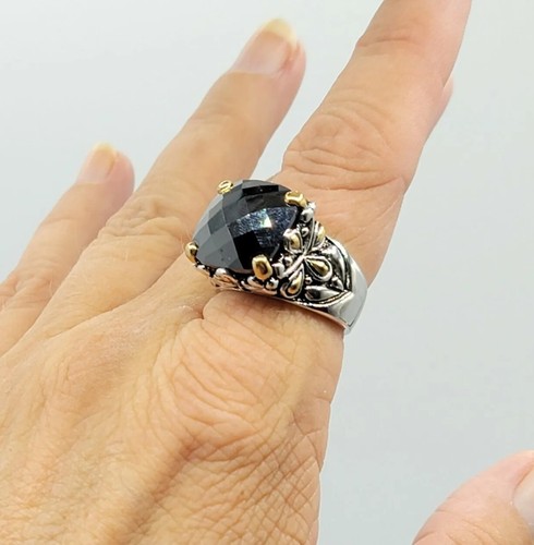 Vtg ring black cubic - sz, 6