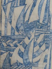 Sanderson REDUCED 'Sail Away' HANDMADE Unlined Curtains - 3” Tape -