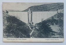 PENYGARREG DAM, ELAN VALLEY, RHAYADER POSTCARD, J. ROBERTS CHEMIST, RHAYADER