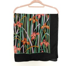 Liberty vintage Iris Floral Pattern Print 100% silk scarf 36inch 91cm