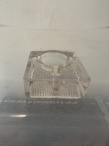 Vintage glass inkwell holder - glass,