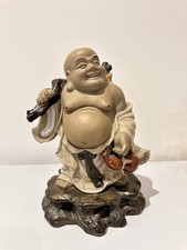 Laughing Buddha Ceramic Figurine – 21 cm | Prosperity & Good Luck Statue