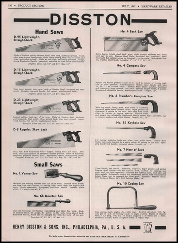 1942 henry disston - 1942,