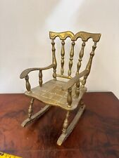 Vintage Heavy Brass Victorian Windsor Rocking Chair - Dolls - Teddies Display