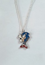 Sonic the Hedgehog Enamel Pendant Necklace 16" Or 18" Chain Birthday Gift G/Bag