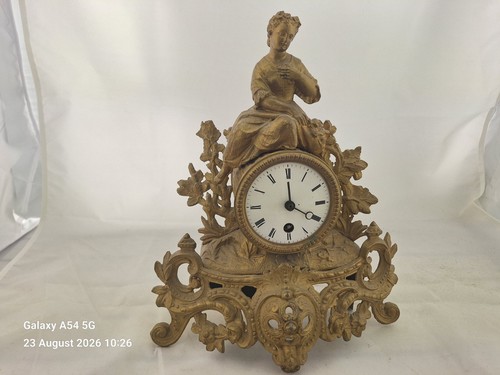 French gilt metal figura rare - metal,
