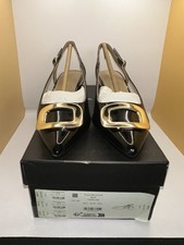 Phase Eight Patent Block Heel Shoes Black UK Size 4 / EU 37 Brand New With Box