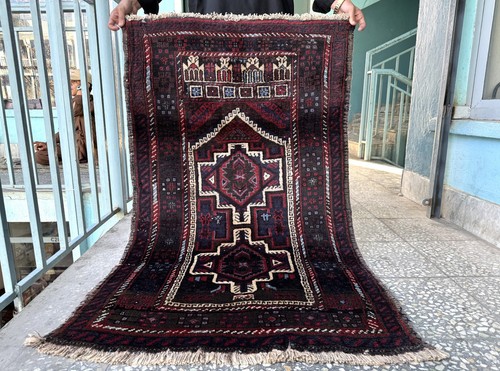 3x4 antique afghan hand - afghan,