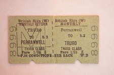 Railway Ticket BR (W) Truro to Perranwell 3rd