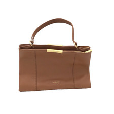 Ted Baker Brown Leather Faceted Bow Tote Bag