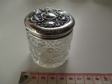Antique Solid Sterling Silver Topped Dressing Table Jar 1908