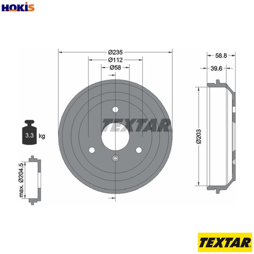 Brake drum 94035600 for - 2x,