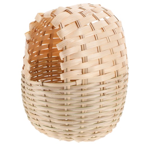 Beige bamboo bird nest - bird, woven