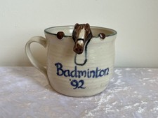 Badminton ‘92 Horse Trials Mug Studio Pottery Horse model Never Used Equestrian 