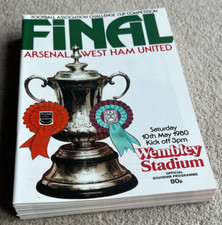 10 Unused 1980 FA Cup Final Programmes, Arsenal v West Ham United at Wembley