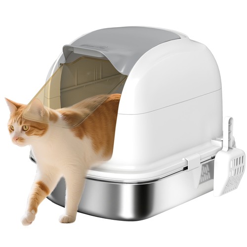 Pawhut stainless steel cat - pawhut,