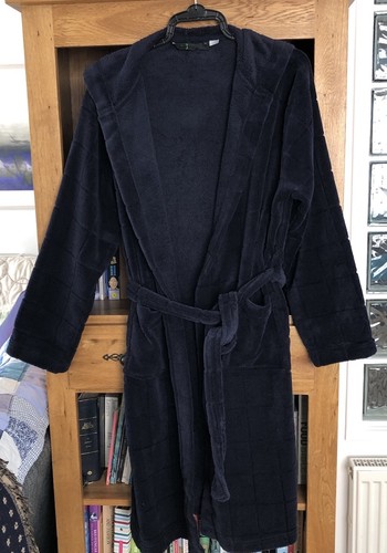 Mens navy bath - bath, hooded