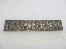Victorian brass cherub plaque - brass,