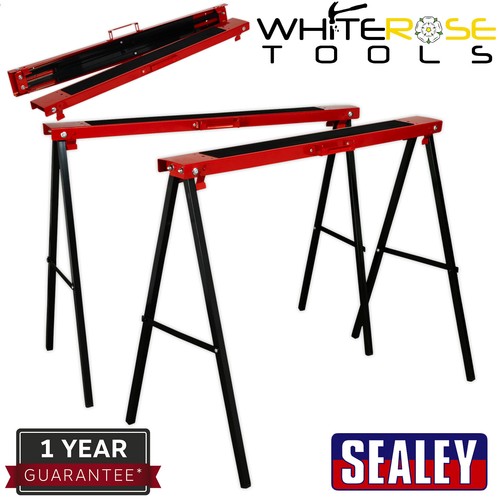 Sealey fold down trestles pair - down,