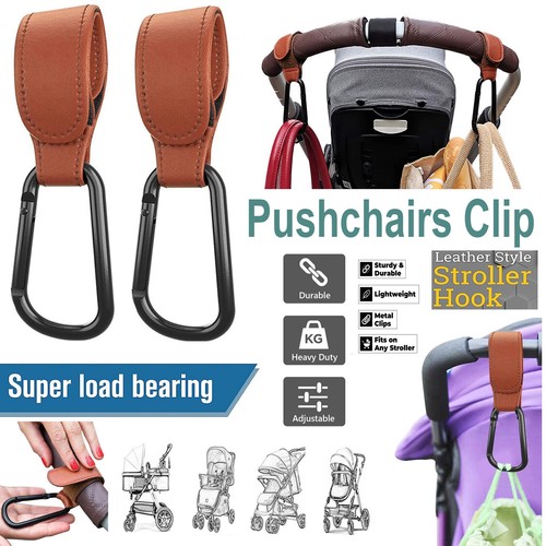 Leather buggy clips pram hook - buggy,