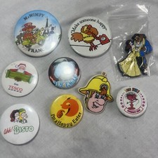 Vintage Badges The Muppets Buzby Bistro Cherry Ade Happy Eater Etc 1980s 1990s