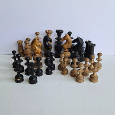 Antique Regency style Wooden Chess Set ~ no box or board