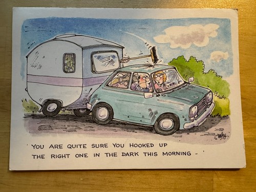 Postcard caravan joke - -,