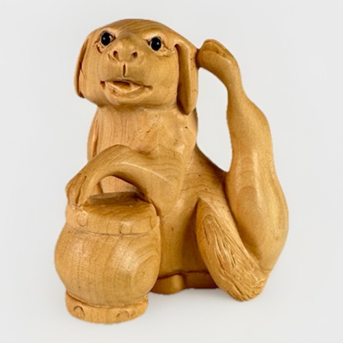 Japanese carved wooden - wooden, netsuke