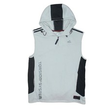 Adidas White Sleeveless Hoodie