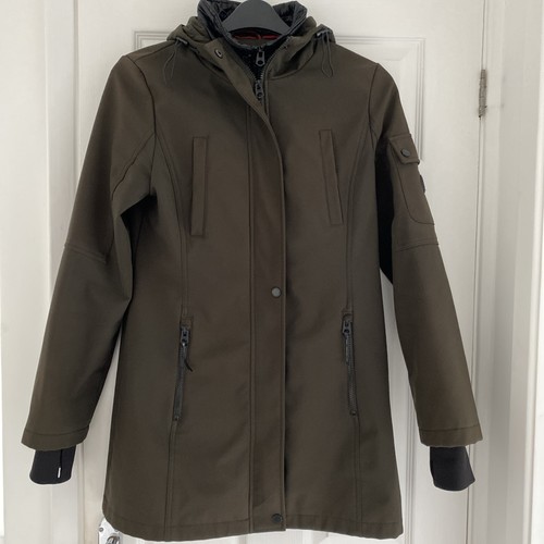 Dark khaki green coat jacket - coat,